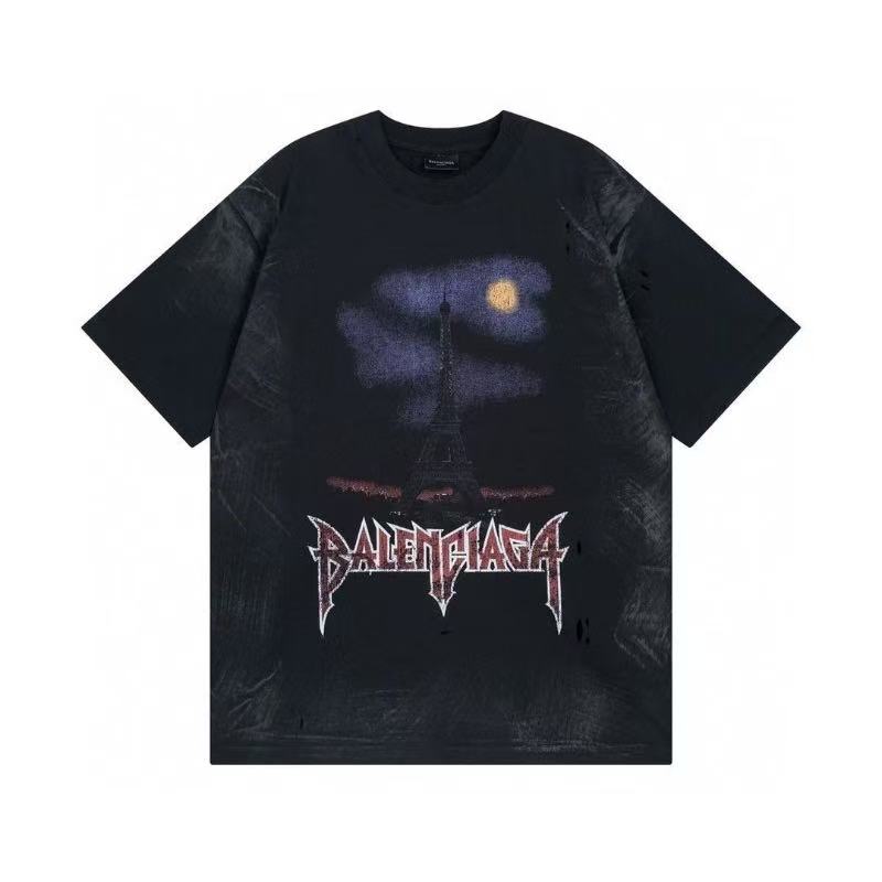 BALENCIAGA DEVIL'S EIFFEL TOWER GRAPHIC T-SHIRT BLACK