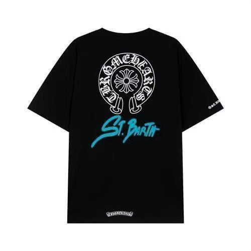 Chrome Hearts Classic Crewneck T-Shirt in Black/White/Blue