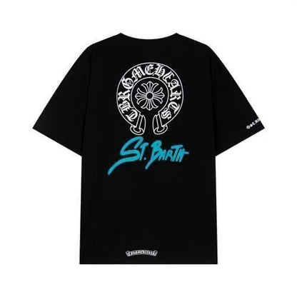 Chrome Hearts Classic Crewneck T-Shirt in Black/White/Blue