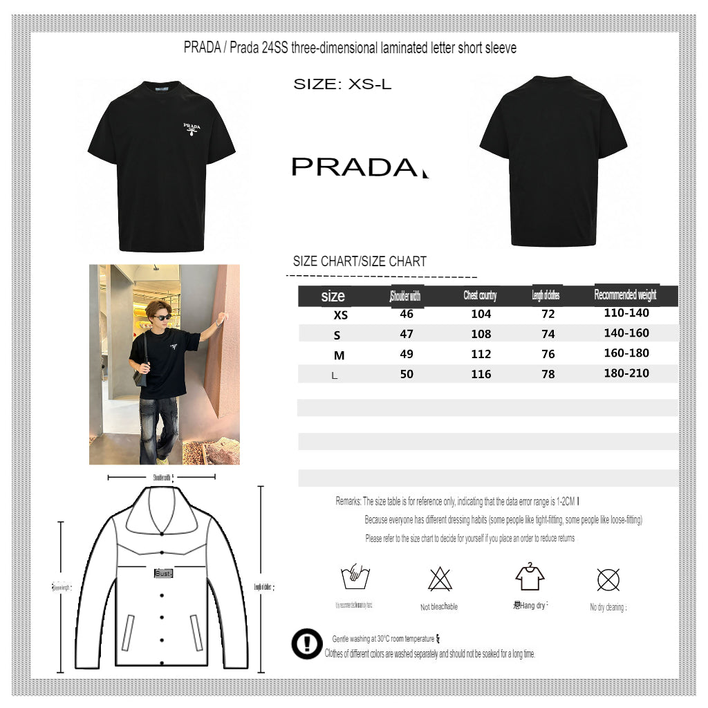 Prada Milano Logo Black T-Shirt Primereps