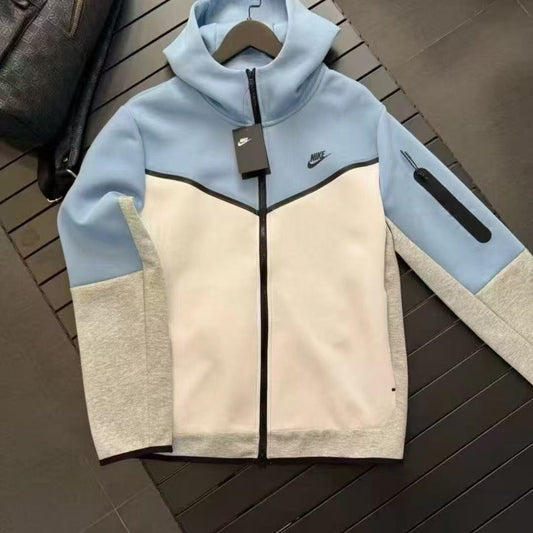 NIKE TECH FLEECE HOODIE x GREY/WHITE