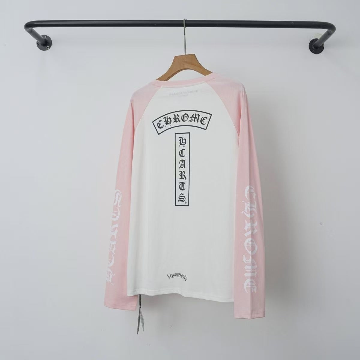 Chrome Hearts Classic Crewneck Long Sleeve T-Shirt in Pink/White/Black