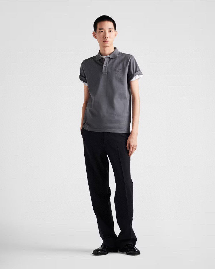 Prada Classic Grey Polo Shirt Primereps