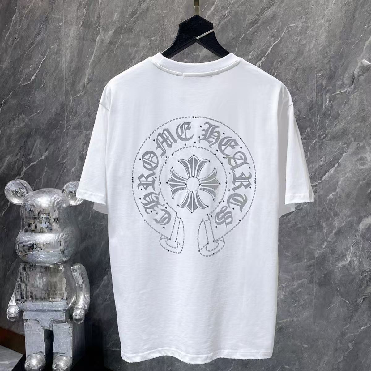 Chrome Hearts Classic Crewneck T-Shirt in White/Grey