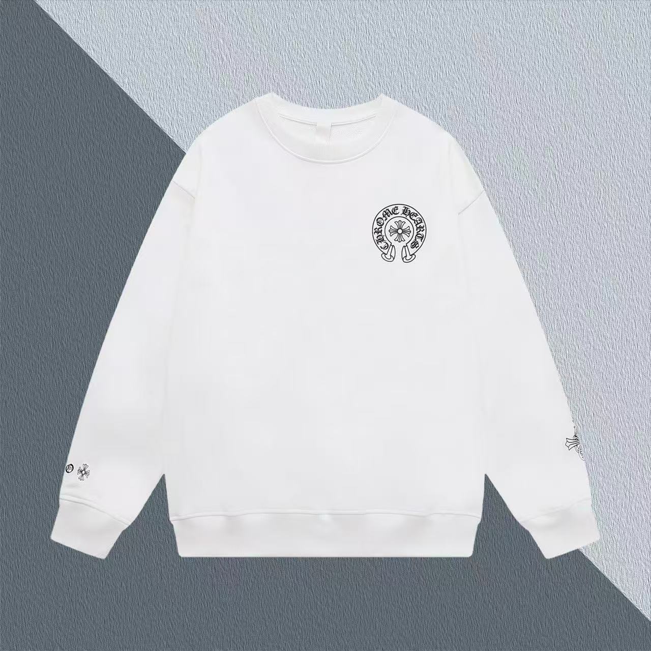 CHROME HEARTS HORSE SHOE LOGO SWEATSHIRT WHITE