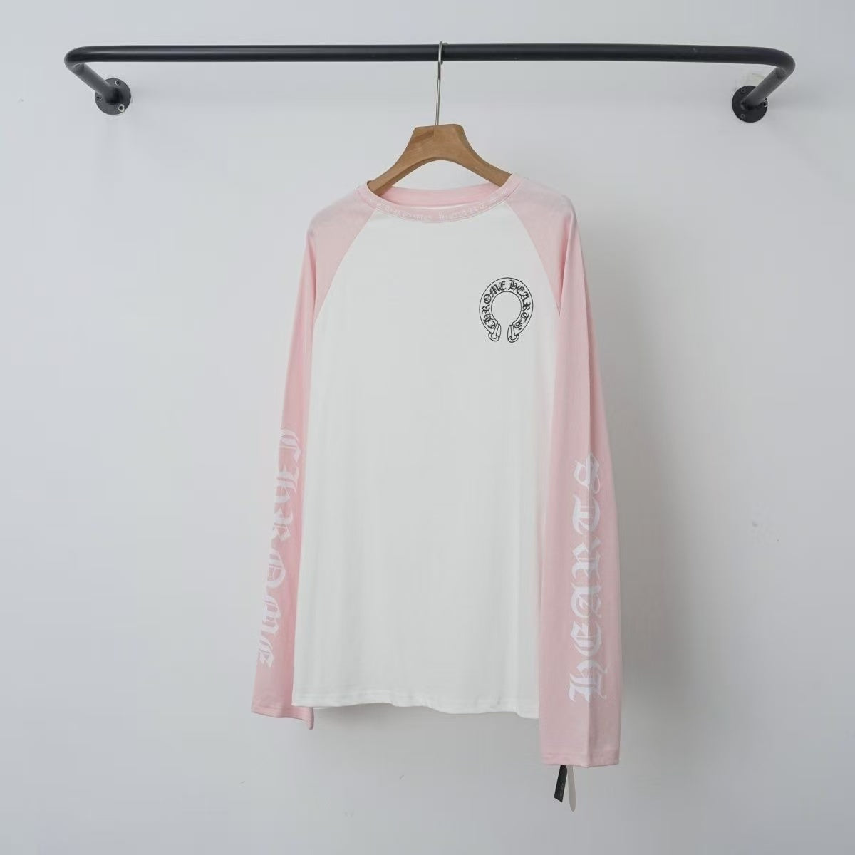 Chrome Hearts Classic Crewneck Long Sleeve T-Shirt in Pink/White/Black
