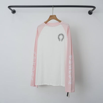 Chrome Hearts Classic Crewneck Long Sleeve T-Shirt in Pink/White/Black