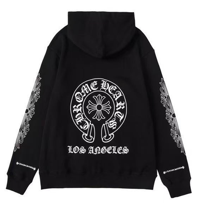 CHROME HEARTS ASYMMETRICAL ZIP HOODIE BLACK
