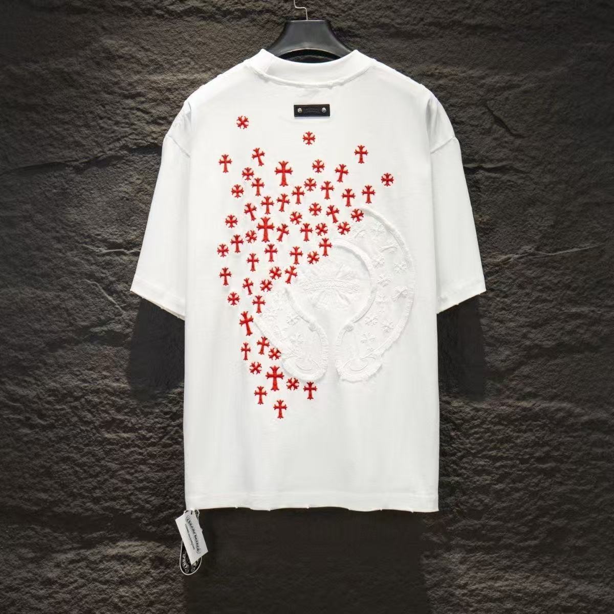 Chrome Hearts Classic Crewneck T-Shirt in White/Red