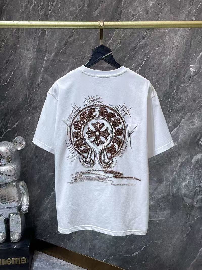 Chrome Hearts Classic Crewneck T-Shirt in White/Brown