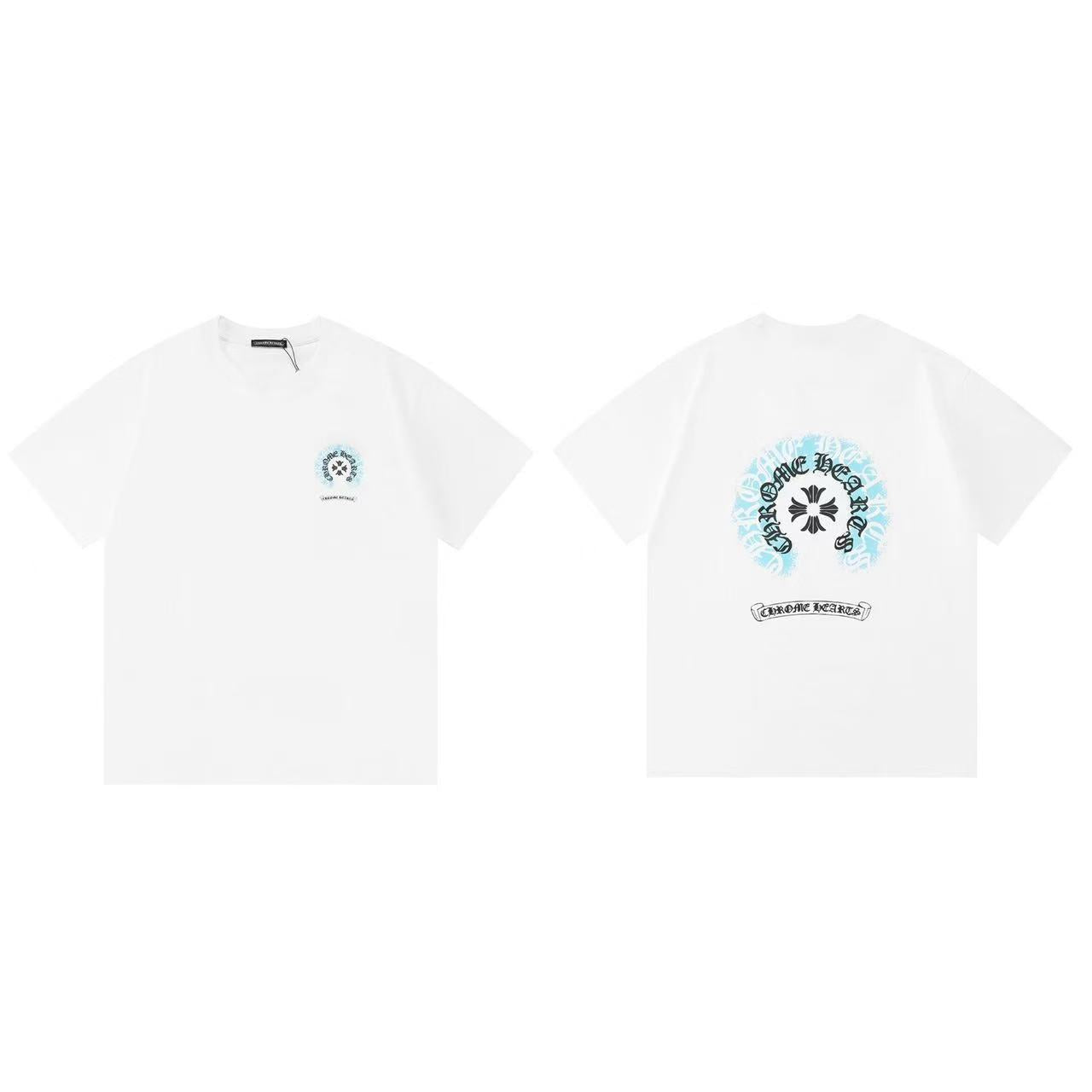 Chrome Hearts Classic Crewneck T-Shirt in White/Blue
