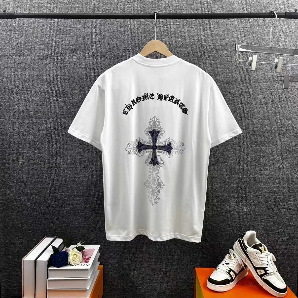 Chrome Hearts T-shirt in White/Blue: Azure Clarity