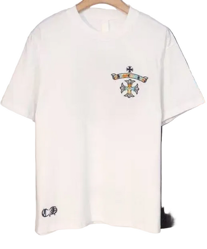 Chrome Hearts T-shirt in White Multicolor: Illuminated Iconography