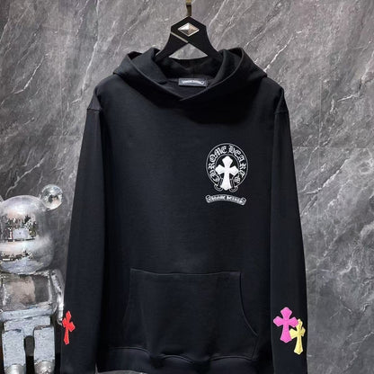 Chrome Hearts Classic Crewneck Sweatshirt in Black/White/Pink/Yellow