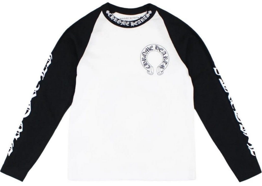 CHROME HEARTS HORSE SHOE LOGO LONGSLEEVE WHITE BLACK