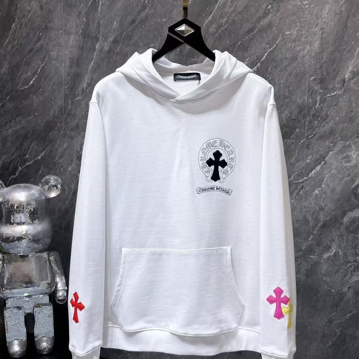 Chrome Hearts Classic Crewneck Sweatshirt in White/Black/Pink/Yellow