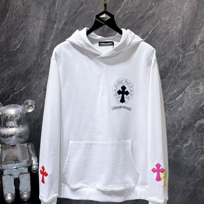 Chrome Hearts Classic Crewneck Sweatshirt in White/Black/Pink/Yellow