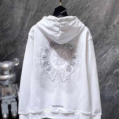 Chrome Hearts Classic Crewneck Jacket in White/Grey