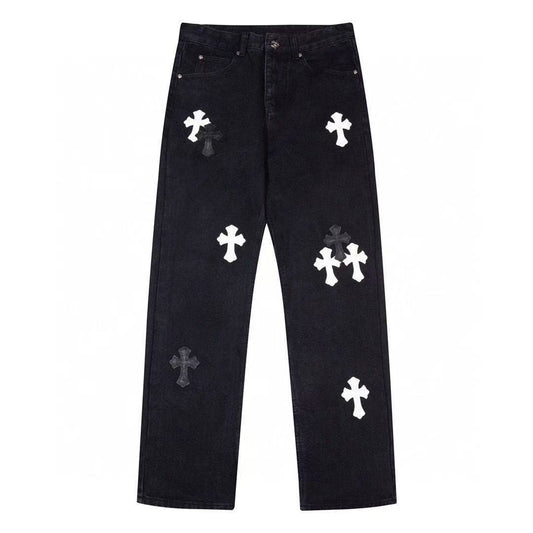 Chrome Hearts Denim Jeans in Black and White