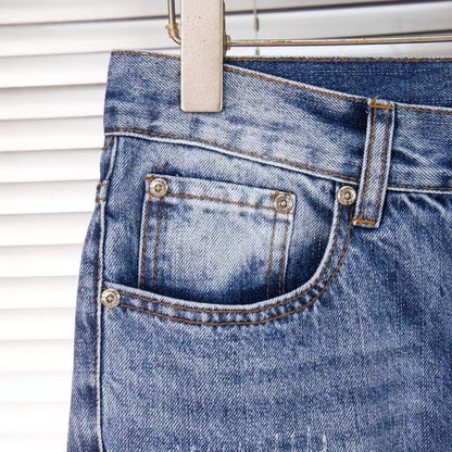 CHROME HEARTS BLACK CROSS PATCH JEANS DENIM