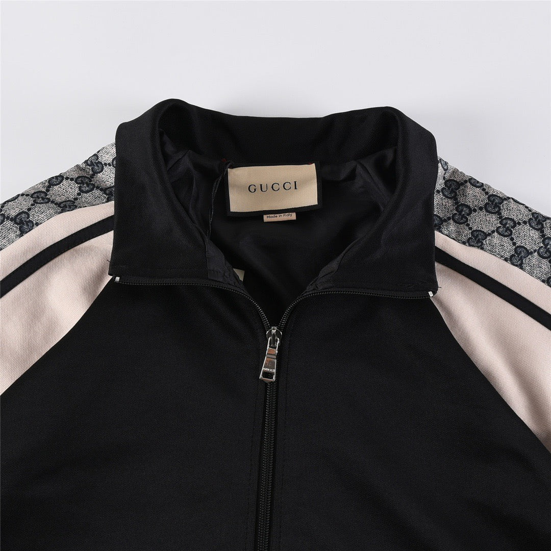 Gucci GG Supreme Stripe Track Jacket - Black