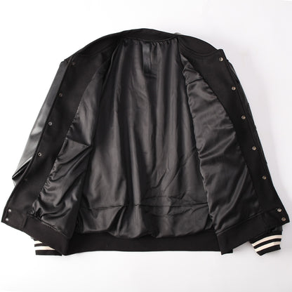 CHROME HEARTS HORSE SHOE LOGO VARSITY JACKET BLACK