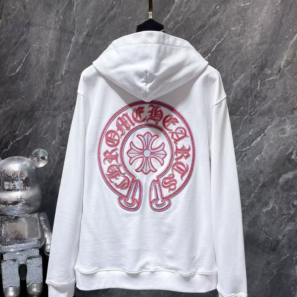 Chrome Hearts Classic Crewneck Sweatshirt in White/Pink