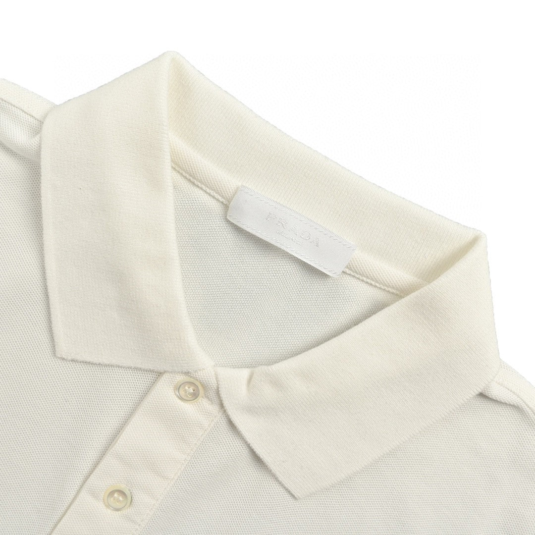 Prada Classic White Polo Shirt Primereps