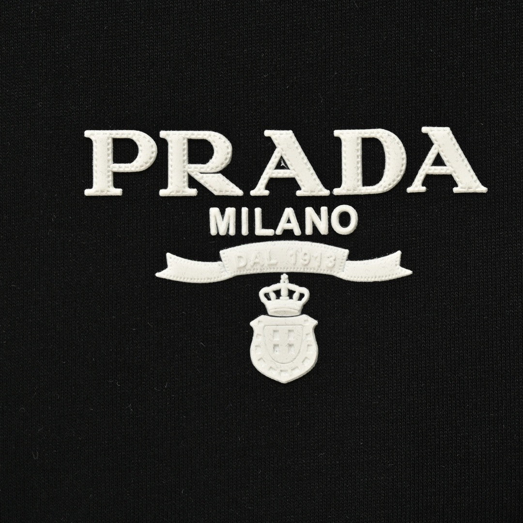 Prada Milano Logo Black T-Shirt Primereps