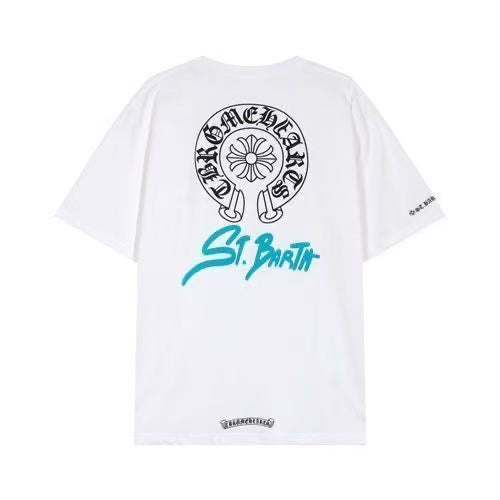 Chrome Hearts Classic Crewneck T-Shirt in White/Black/Blue