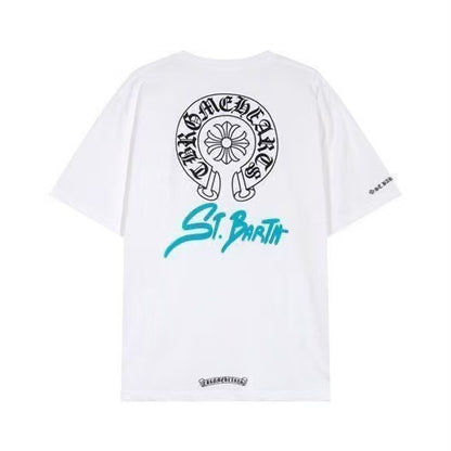 Chrome Hearts Classic Crewneck T-Shirt in White/Black/Blue