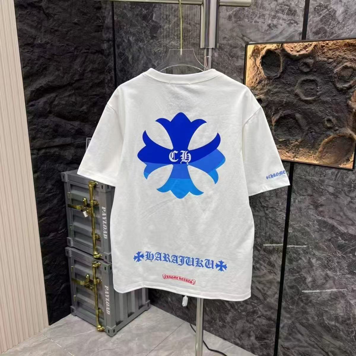 Chrome Hearts Classic Crewneck T-Shirt in White/Blue