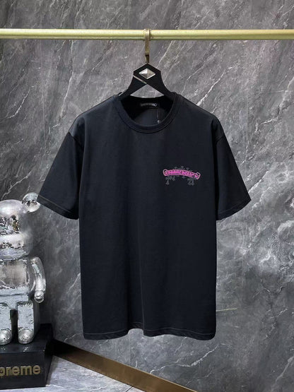 CHROME HEARTS Classic Crewneck T-Shirt in Black/Pink