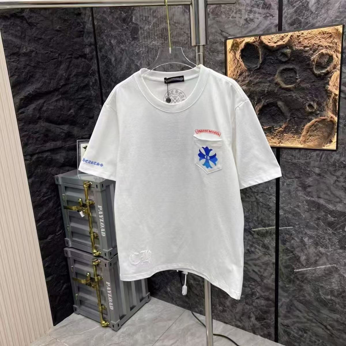 Chrome Hearts Classic Crewneck T-Shirt in White/Blue