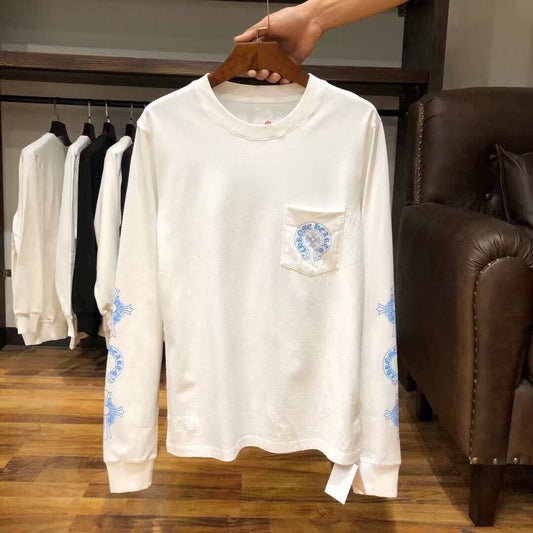 Chrome Hearts Classic Crewneck T-Shirt in White/Blue