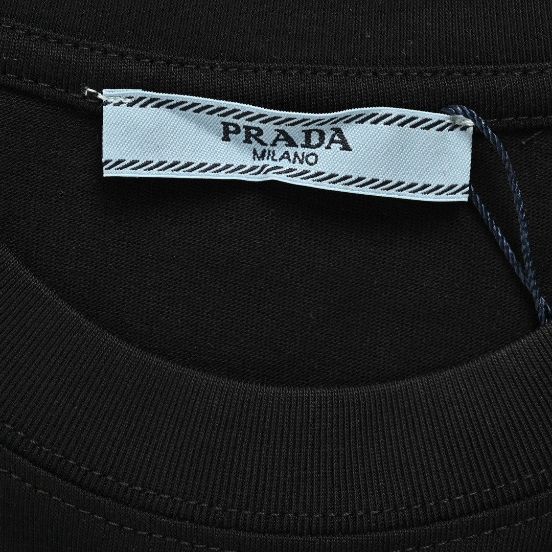 Prada Milano Logo Black T-Shirt Primereps