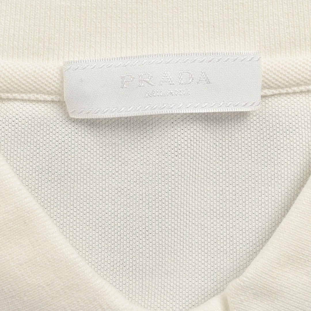 Prada Classic White Polo Shirt Primereps