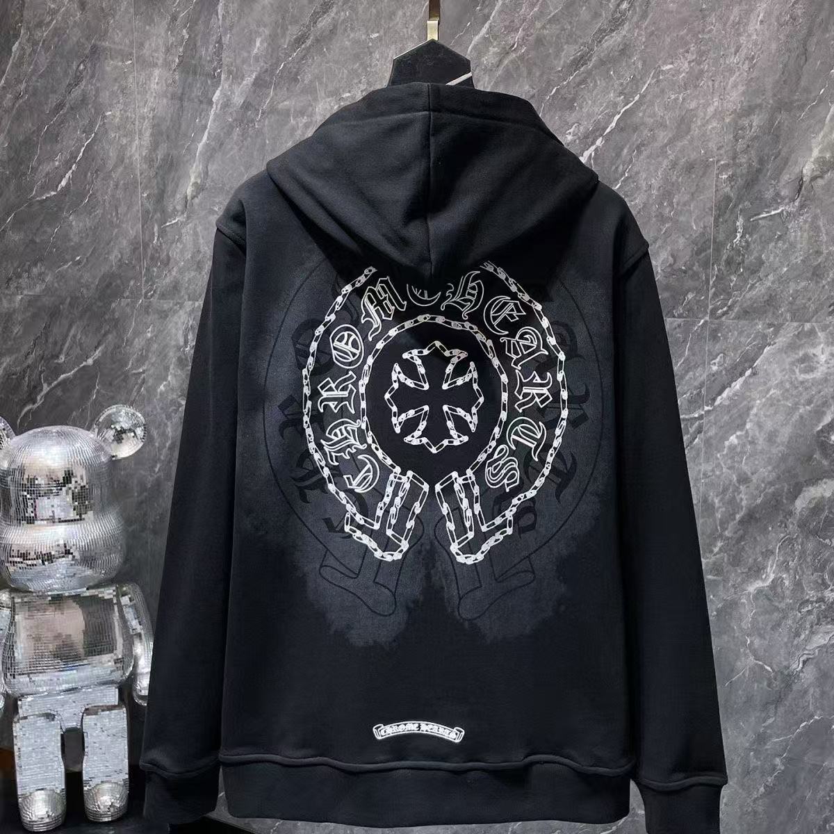 Chrome Hearts Classic Crewneck Jacket in Black/White