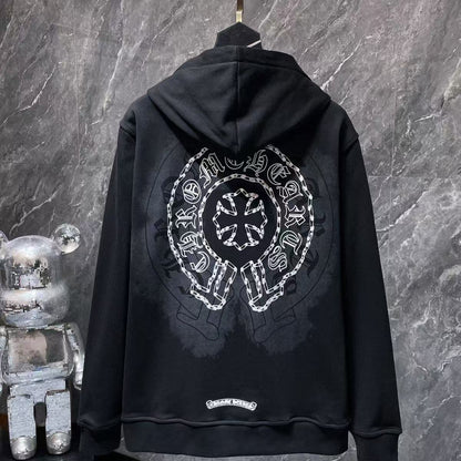 Chrome Hearts Classic Crewneck Jacket in Black/White