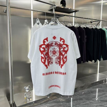 Chrome Hearts Classic Crewneck T-Shirt in White/Red