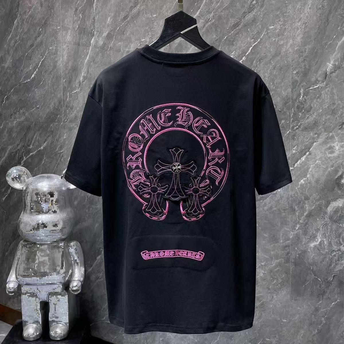 Chrome Hearts Classic Crewneck T-Shirt in Black/Pink