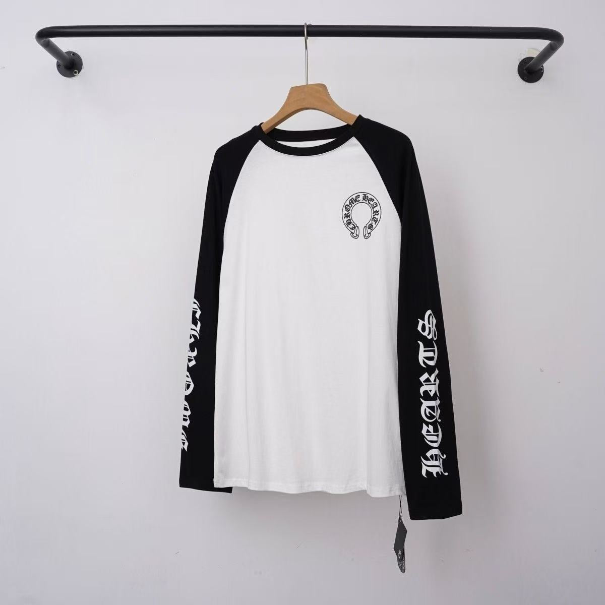 Chrome Hearts Classic Crewneck Long Sleeve T-Shirt in Black/White