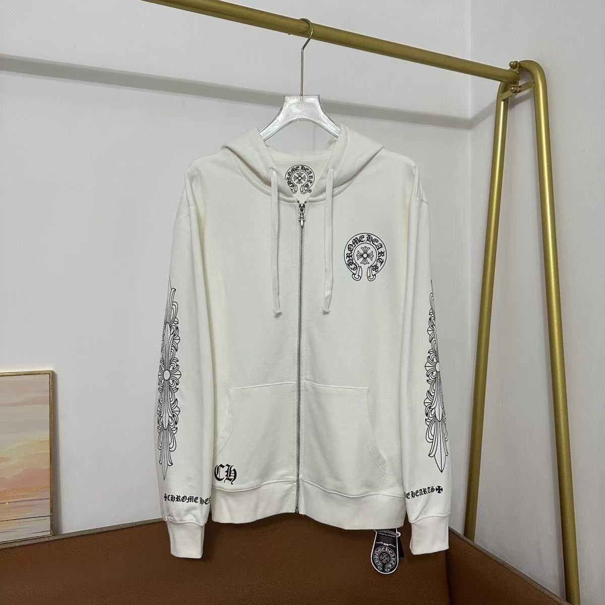 Chrome Hearts Classic Crewneck Outerwear in White/Black