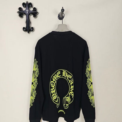 Chrome Hearts Classic Crewneck Long Sleeve T-Shirt in Black/Yellow