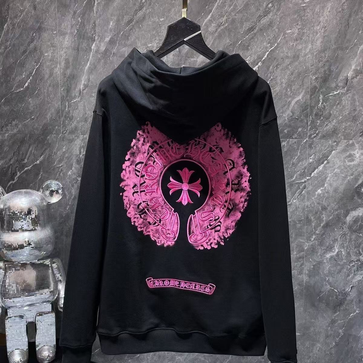 Chrome Hearts Classic Crewneck Sweatshirt in Black/Pink