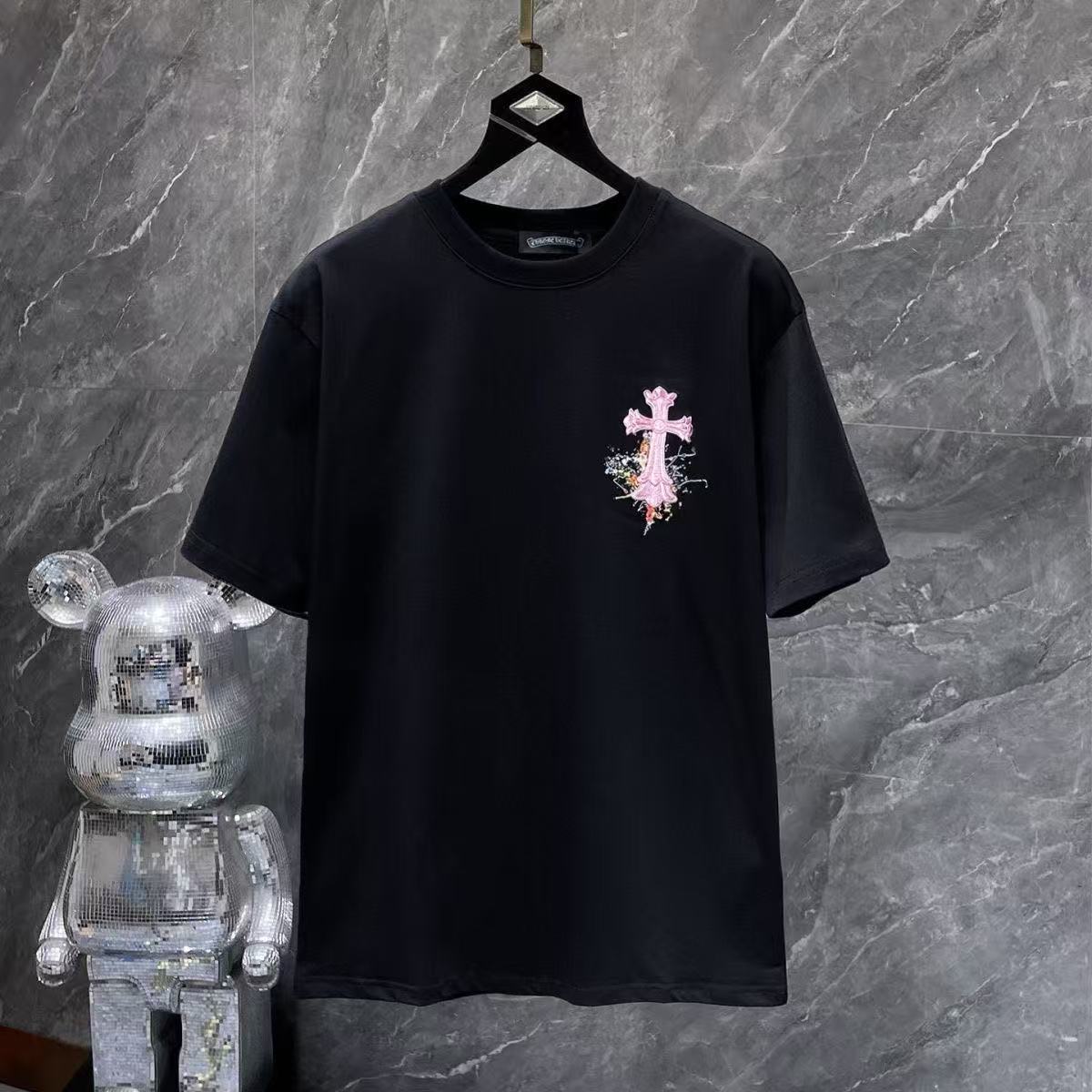 Chrome Hearts Classic Crewneck T-Shirt in Black/Pink