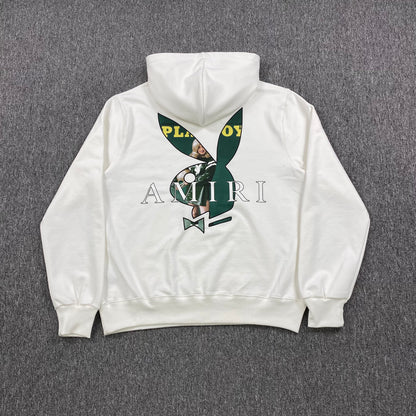 AMIRI PLAYBOY LOGO HOODIE WHITE GREEN - Prime Reps