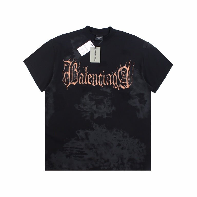 BALENCIAGA GOTHIC LOGO T-SHIRT BLACK - Prime Reps