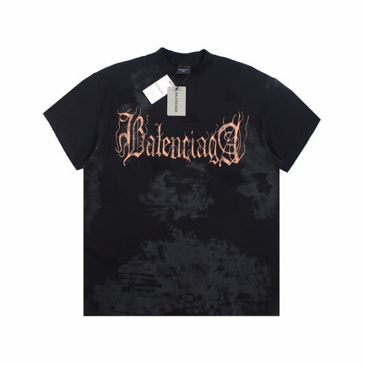 BALENCIAGA GOTHIC LOGO T-SHIRT BLACK - Prime Reps