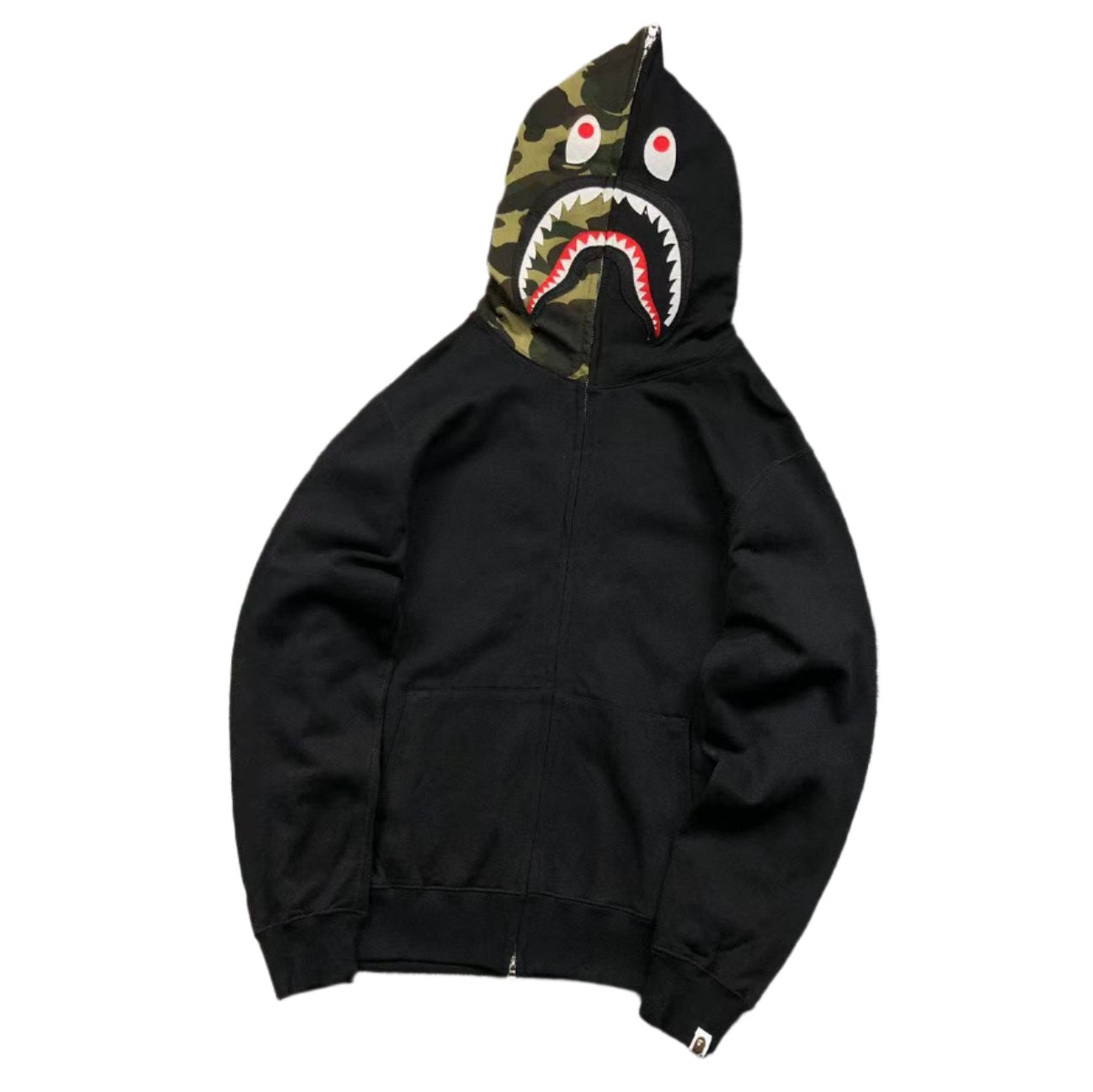 BAPE SHARK FULL ZIP HOODIE BLACK - Prime Reps